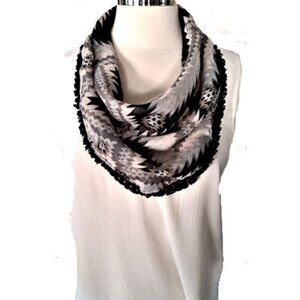 VINTAGE COWEL NECK STYLE SCARF BU AMGE;S, POLYESTER IN ABSTRACT PATTERN
